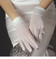 Women's Elegant Lady Bridal Solid Color Gloves 1 Set sku image 6