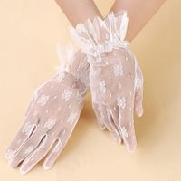 Women's Elegant Lady Bridal Solid Color Gloves 1 Set sku image 1
