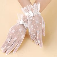 Women's Elegant Lady Bridal Solid Color Gloves 1 Set sku image 5