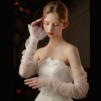 Women's Elegant Lady Bridal Solid Color Gloves 1 Set sku image 10