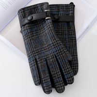 Men's Business Retro Plaid Gloves 1 Set main image 3