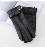 Men's Business Retro Plaid Gloves 1 Set sku image 4