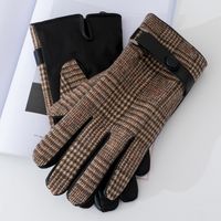 Men's Business Retro Plaid Gloves 1 Set main image 2