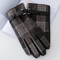Men's Business Retro Plaid Gloves 1 Set main image 5