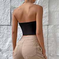 Women's Bandeau Tank Tops Diamond Backless Streetwear Solid Color main image 2