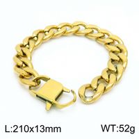 Simple Style Classic Style Solid Color Titanium Steel Chain 18K Gold Plated Men's Necklace sku image 2