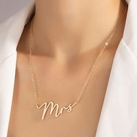 Simple Style Classic Style Letter Alloy Plating Women's Pendant Necklace main image 1