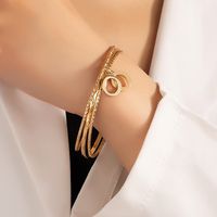 Elegant Solid Color Alloy Plating Women's Bangle main image 6