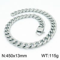 Simple Style Classic Style Solid Color Titanium Steel Chain 18K Gold Plated Men's Necklace sku image 3
