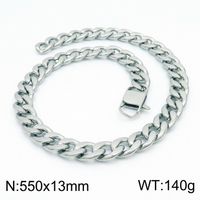 Simple Style Classic Style Solid Color Titanium Steel Chain 18K Gold Plated Men's Necklace sku image 5