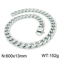 Simple Style Classic Style Solid Color Titanium Steel Chain 18K Gold Plated Men's Necklace sku image 6
