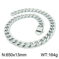 Simple Style Classic Style Solid Color Titanium Steel Chain 18K Gold Plated Men's Necklace sku image 7