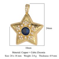 Lujoso Estrella Forma De Corazón Búho Cobre Enchapado Embutido Circón Chapado En Oro De 18 Quilates. Dijes Accesorios De Joyería sku image 4