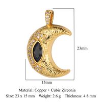 Luxurious Star Heart Shape Owl Copper Plating Inlay Zircon 18k Gold Plated Charms Jewelry Accessories sku image 5