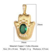 Luxurious Star Heart Shape Owl Copper Plating Inlay Zircon 18k Gold Plated Charms Jewelry Accessories sku image 8