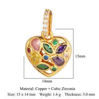 Luxurious Star Heart Shape Owl Copper Plating Inlay Zircon 18k Gold Plated Charms Jewelry Accessories sku image 10