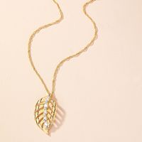 Elegant Streetwear Leaf Zircon Alloy Wholesale Pendant Necklace main image 4