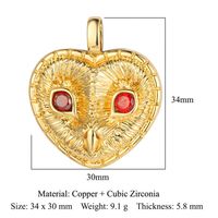 Luxurious Star Heart Shape Owl Copper Plating Inlay Zircon 18k Gold Plated Charms Jewelry Accessories sku image 11