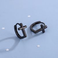 1 Paar Dame Kreuzen Überzug Kupfer Ohrringe sku image 2