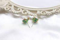 1 Pair Retro Geometric Inlay Copper Artificial Pearls Ear Studs sku image 4