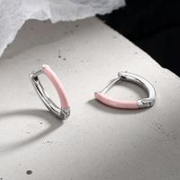 1 Pair Basic Classic Style Heart Shape Enamel Copper Earrings sku image 2