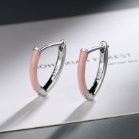 1 Pair Basic Classic Style Heart Shape Enamel Copper Earrings main image 2