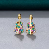 1 Pair Basic Classic Style Guitar Inlay Copper Zircon Ear Studs main image 2