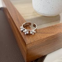 Nordischer Stil Moderner Stil Geometrisch Sterling Silber Überzug Inlay Künstliche Perlen Offener Ring sku image 1