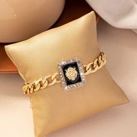 Retro Roman Style Animal Alloy Plating Inlay Zircon Women's Bracelets main image 5