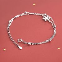 Casual Simple Style Classic Style Solid Color Snowflake Sterling Silver Plating Inlay Zircon Silver Plated Bracelets main image 1