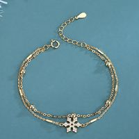 Casual Simple Style Classic Style Solid Color Snowflake Sterling Silver Plating Inlay Zircon Silver Plated Bracelets main image 3