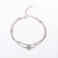 Casual Simple Style Classic Style Solid Color Snowflake Sterling Silver Plating Inlay Zircon Silver Plated Bracelets sku image 1