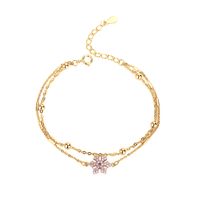 Casual Simple Style Classic Style Solid Color Snowflake Sterling Silver Plating Inlay Zircon Silver Plated Bracelets sku image 2