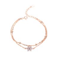 Casual Simple Style Classic Style Solid Color Snowflake Sterling Silver Plating Inlay Zircon Silver Plated Bracelets sku image 3