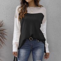 Women's Knitwear Long Sleeve Sweaters & Cardigans Contrast Binding Streetwear Color Block sku image 9