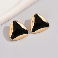 1 Pair Vintage Style Triangle Inlay Alloy Rhinestones Drop Earrings sku image 1