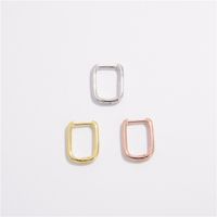 1 Pair Simple Style U Shape Plating Sterling Silver 18k Gold Plated Rose Gold Plated Earrings main image 5