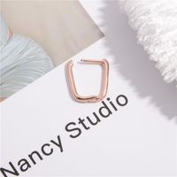 1 Pair Simple Style U Shape Plating Sterling Silver 18k Gold Plated Rose Gold Plated Earrings main image 3
