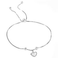 Casual Heart Shape Solid Color Sterling Silver Plating Silver Plated Bracelets sku image 2