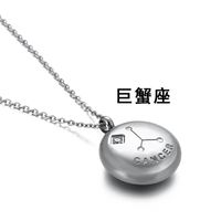 Simple Twelve Constellation Titanium Steel Diamond Short Necklace Wholesale Nihaojewelry sku image 9