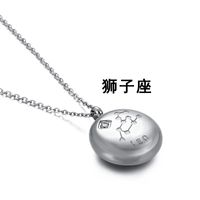 Simple Twelve Constellation Titanium Steel Diamond Short Necklace Wholesale Nihaojewelry sku image 8