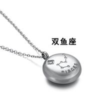Simple Twelve Constellation Titanium Steel Diamond Short Necklace Wholesale Nihaojewelry sku image 4