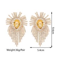 1 Pair Simple Style Geometric Solid Color Tassel Plating Inlay Copper Alloy Rhinestones Drop Earrings main image 5