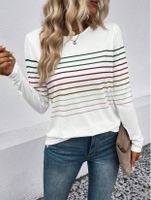 Women's T-shirt Long Sleeve T-shirts Printing Casual Stripe main image 5