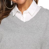 Women's Sweater Long Sleeve Sweaters & Cardigans Rib-knit Casual Solid Color main image 3