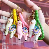 Cartoon Style Alpaca Silica Gel Women's Bag Pendant Keychain main image 3