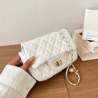 Women's Pu Leather Solid Color Streetwear Square Lock Clasp Shoulder Bag Crossbody Bag main image 2