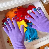 Women's Retro Streetwear Solid Color Gloves 1 Set main image 4