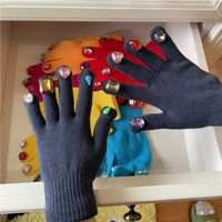 Frau Retro Strassenmode Einfarbig Handschuhe 1 Satz sku image 12