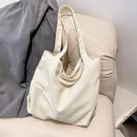 Women's Corduroy Solid Color Vintage Style Square Magnetic Buckle Shoulder Bag Crossbody Bag main image 2